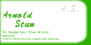 arnold stum business card